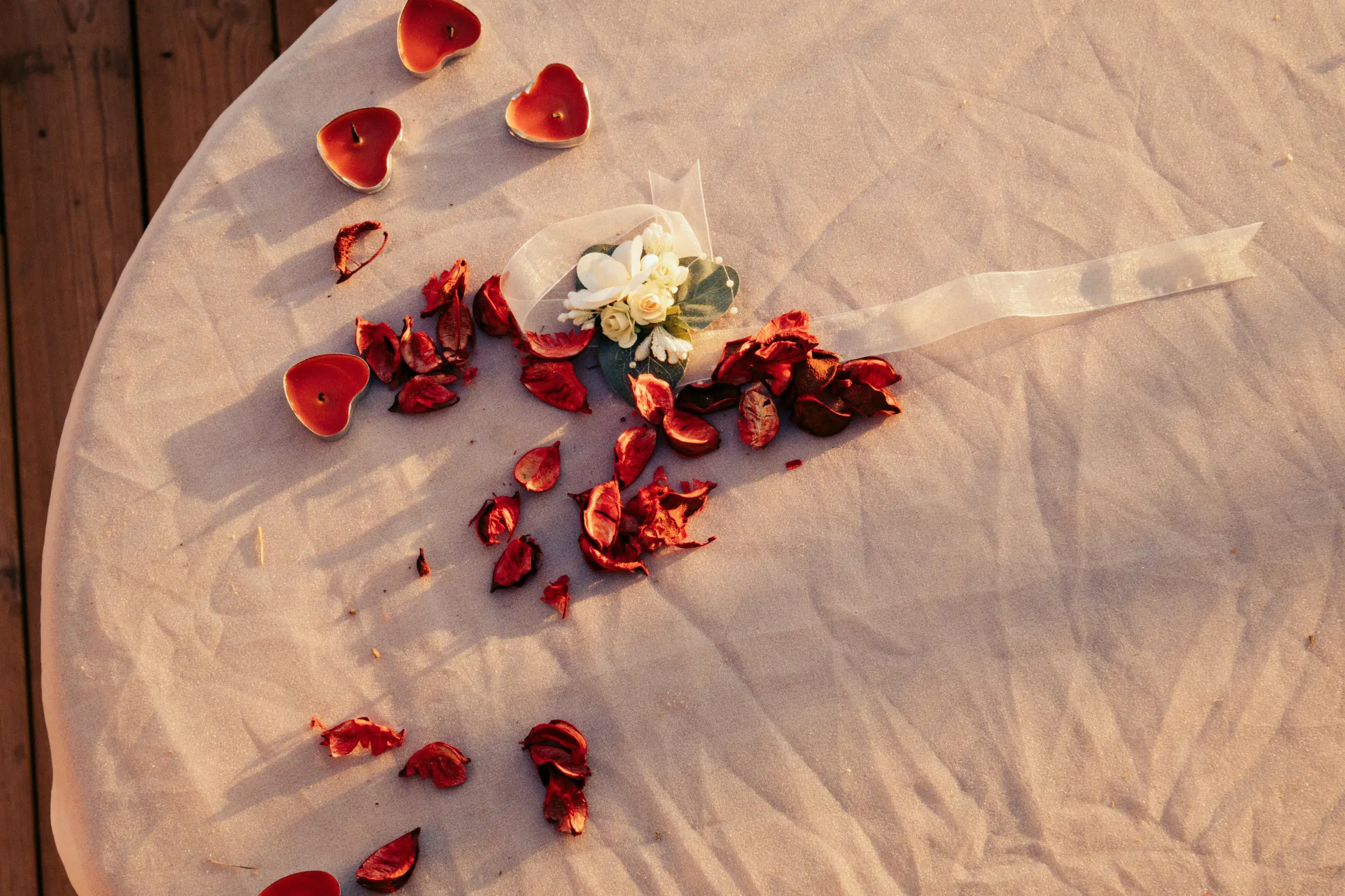 corazones con velas